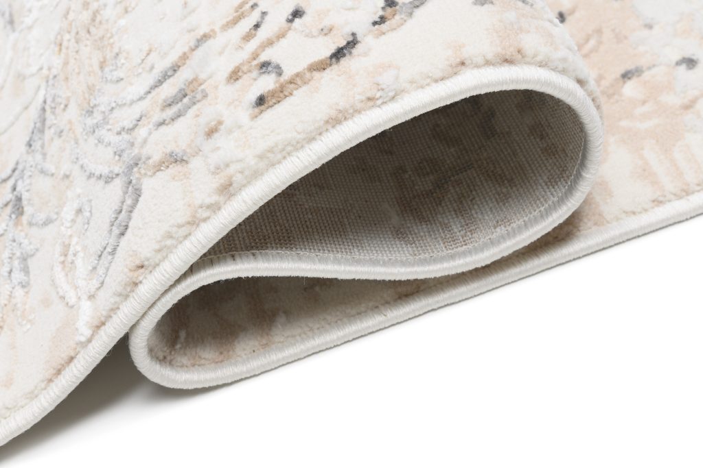 Tappeto Hera Beige Crema Grigio Vintage Ornamenti Effetto 3D