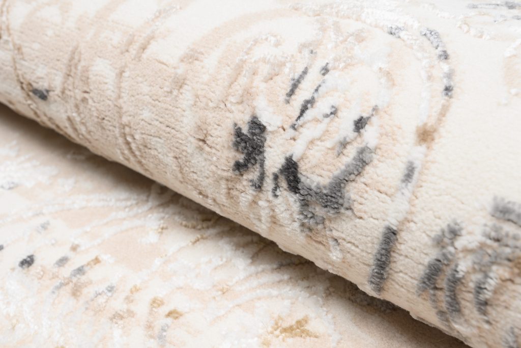 Tappeto Hera Beige Crema Grigio Vintage Ornamenti Effetto 3D
