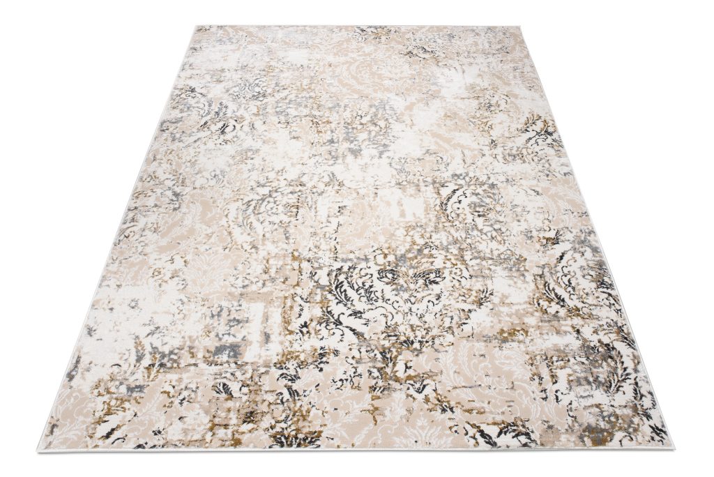 Tappeto Hera Crema Beige Grigio Ornamenti Effetto 3D