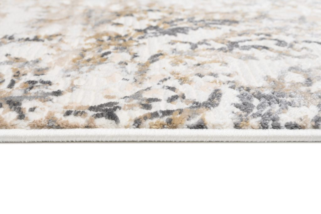 Tappeto Hera Crema Beige Grigio Ornamenti Effetto 3D
