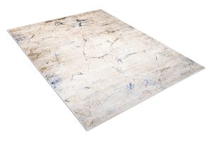Tappeto Hera Crema Beige Blu Etnico Effetto 3D