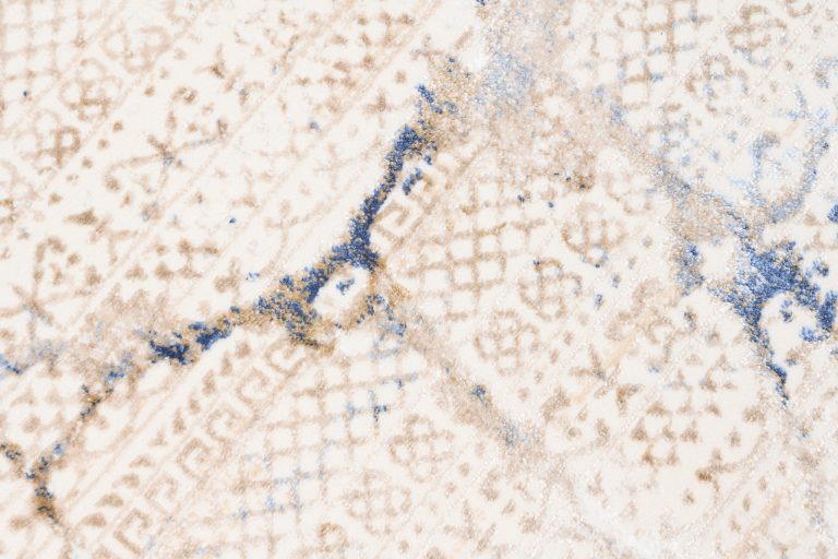 Tappeto Hera Crema Beige Blu Etnico Effetto 3D