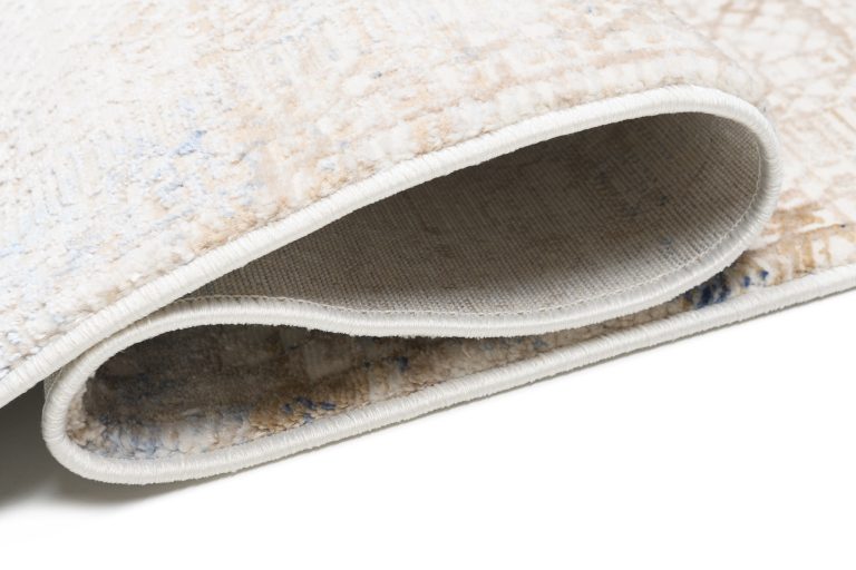 Tappeto Hera Crema Beige Blu Etnico Effetto 3D