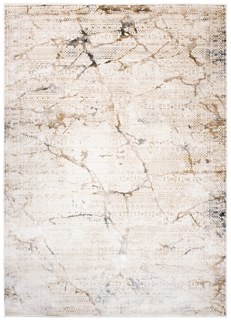Tappeto Hera Crema Beige Grigio Etnico Effetto 3D