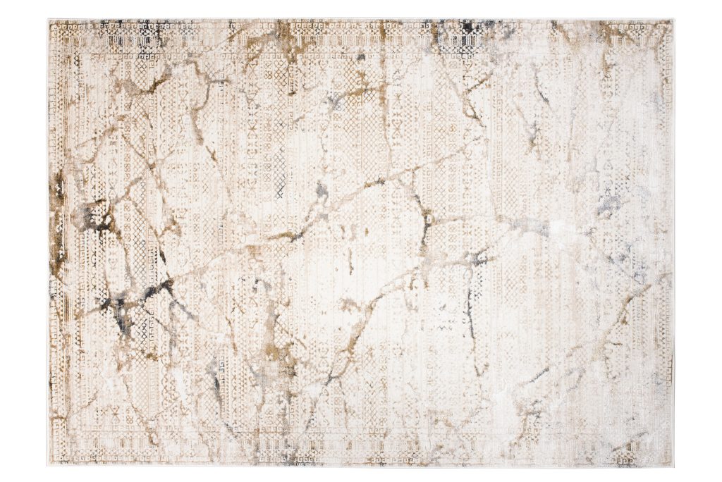 Tappeto Hera Crema Beige Grigio Etnico Effetto 3D