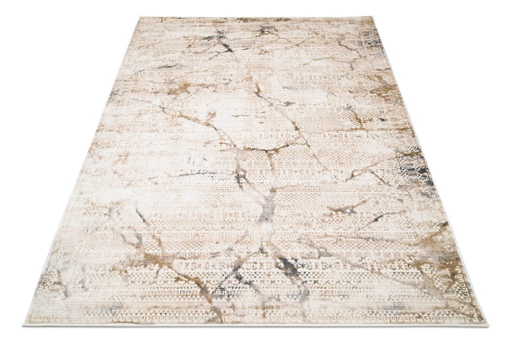 Tappeto Hera Crema Beige Grigio Etnico Effetto 3D