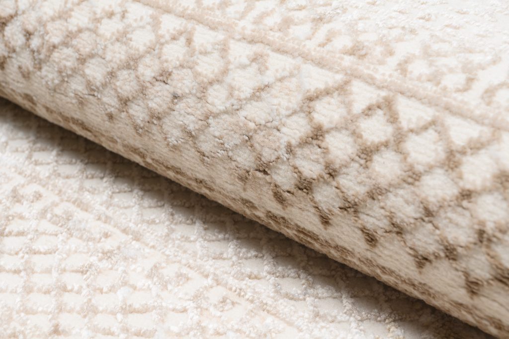 Tappeto Hera Crema Beige Grigio Etnico Effetto 3D