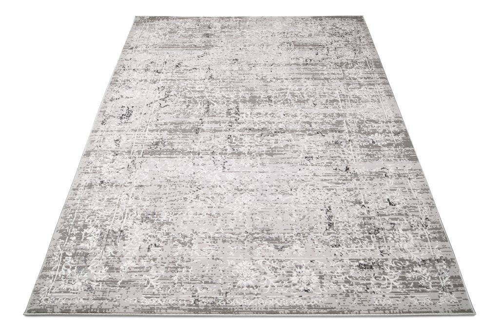 Tappeto Hera Grigio Scuro Crema Ornamenti Effetto 3D
