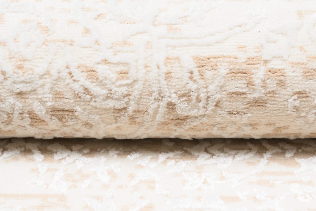 Tappeto Hera Crema Beige Chiaro Ornamenti Effetto 3D