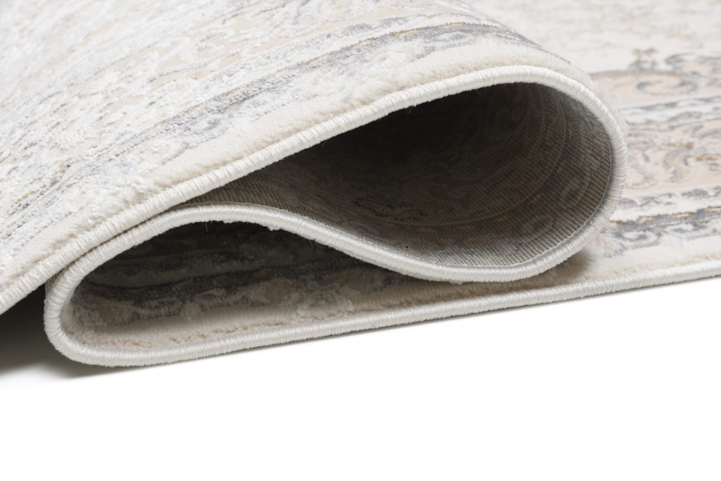 Tappeto Hera Crema Beige Grigio Vintage Medaglione Effetto 3D