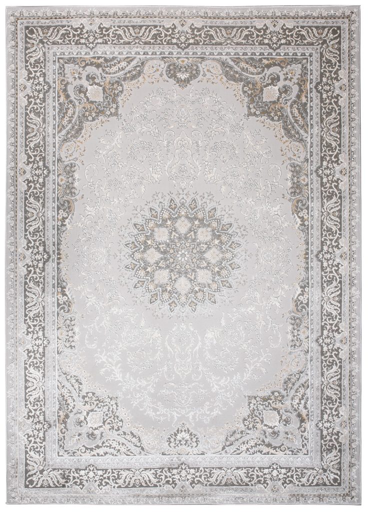 Tappeto Hera Grigio Beige Crema Tradizionale Effetto 3D