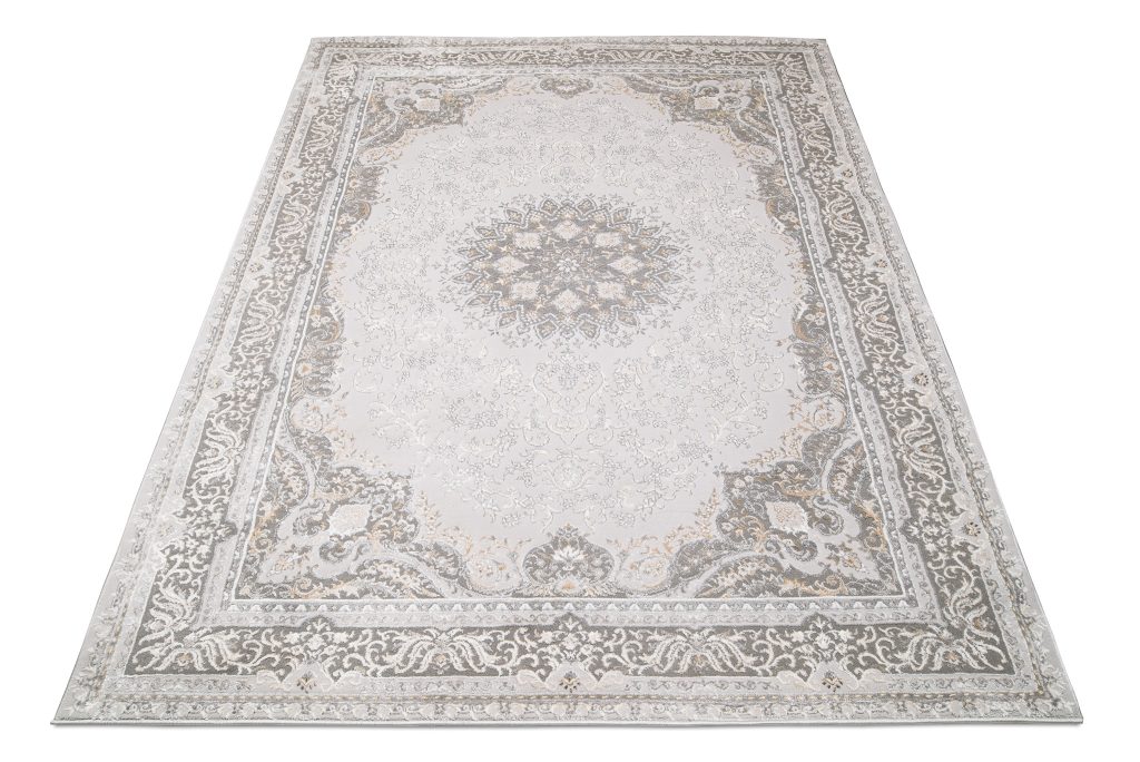 Tappeto Hera Grigio Beige Crema Tradizionale Effetto 3D