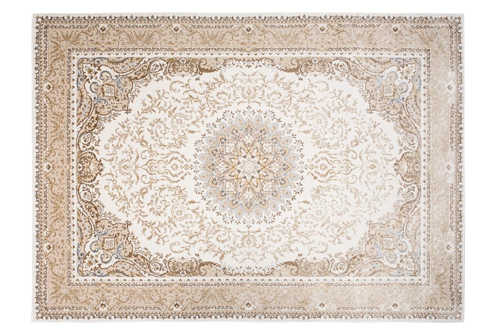 Tappeto Hera Crema Beige Tradizionale Rosetta Effetto 3D