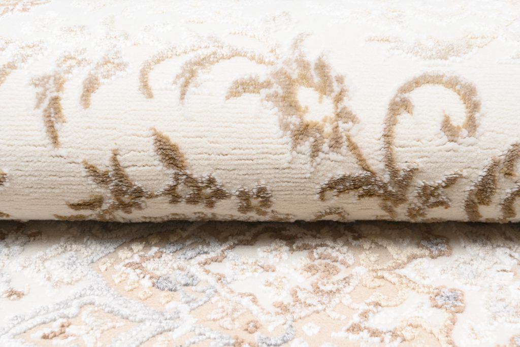 Tappeto Hera Crema Beige Tradizionale Rosetta Effetto 3D