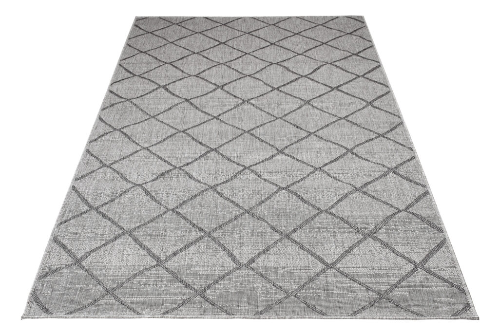 Tappeto Capri Moderno  Geometrico Design Grigio Esterno Interno