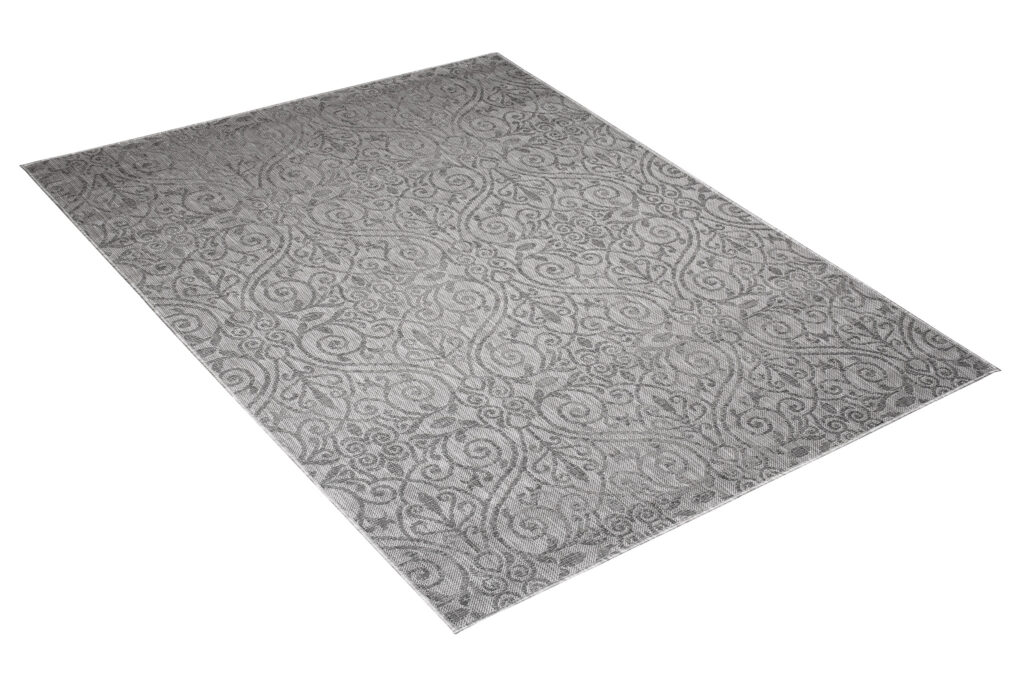 Tappeto Capri Moderno Design Grigio Floreale Esterno Interno