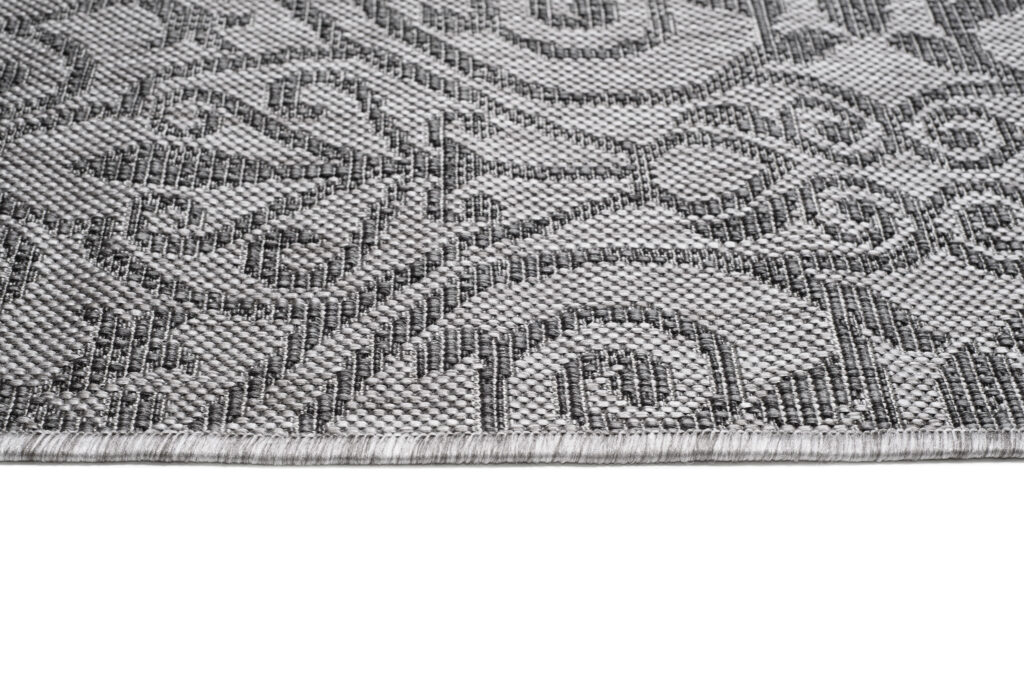 Tappeto Capri Moderno Design Grigio Floreale Esterno Interno