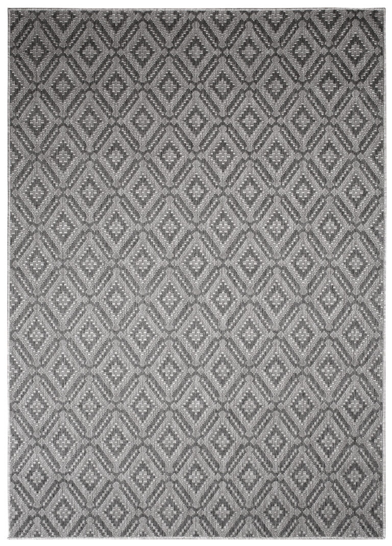 Tappeto Capri Moderno Design Geometrico Grigio Esterno Interno