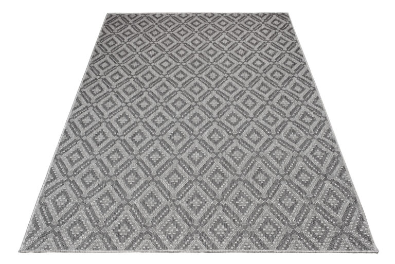 Tappeto Capri Moderno Design Geometrico Grigio Esterno Interno