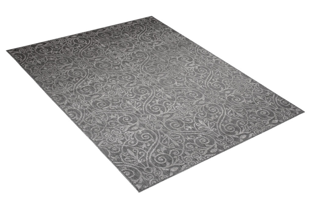 Tappeto Capri Moderno  Floreale Design Grigio Esterno Interno