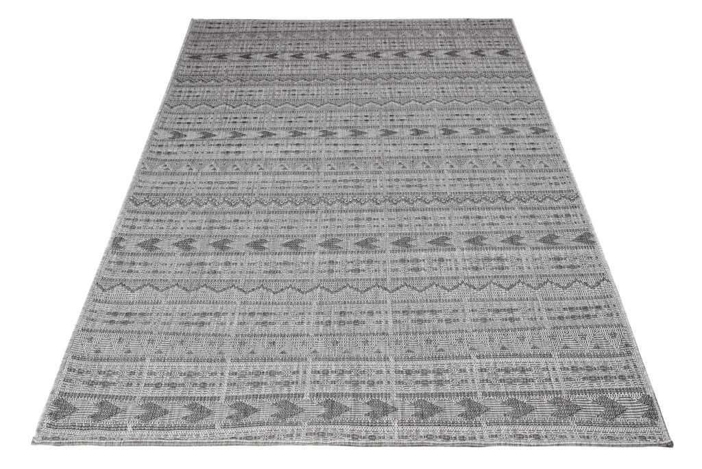Tappeto Capri Moderno Design Grigio Etnico Esterno Interno