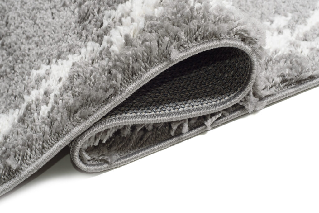 Tappeto Passatoia Boho con Frange Grigio Geometrico Shaggy
