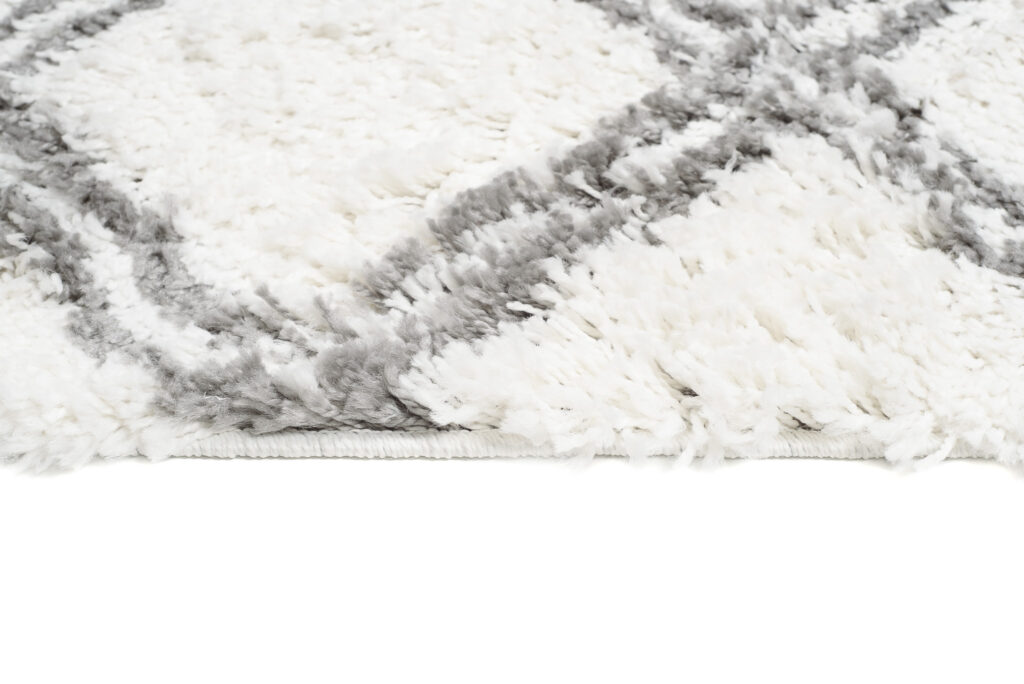 Tappeto Passatoia Boho con Frange Crema a Scachi Shaggy