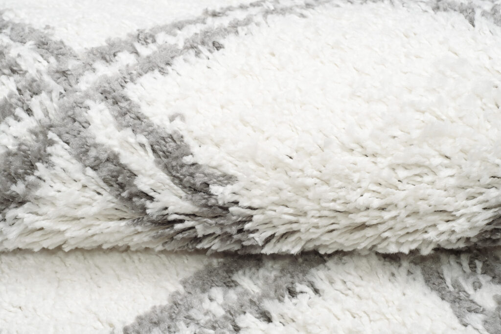 Tappeto Passatoia Boho con Frange Crema a Scachi Shaggy