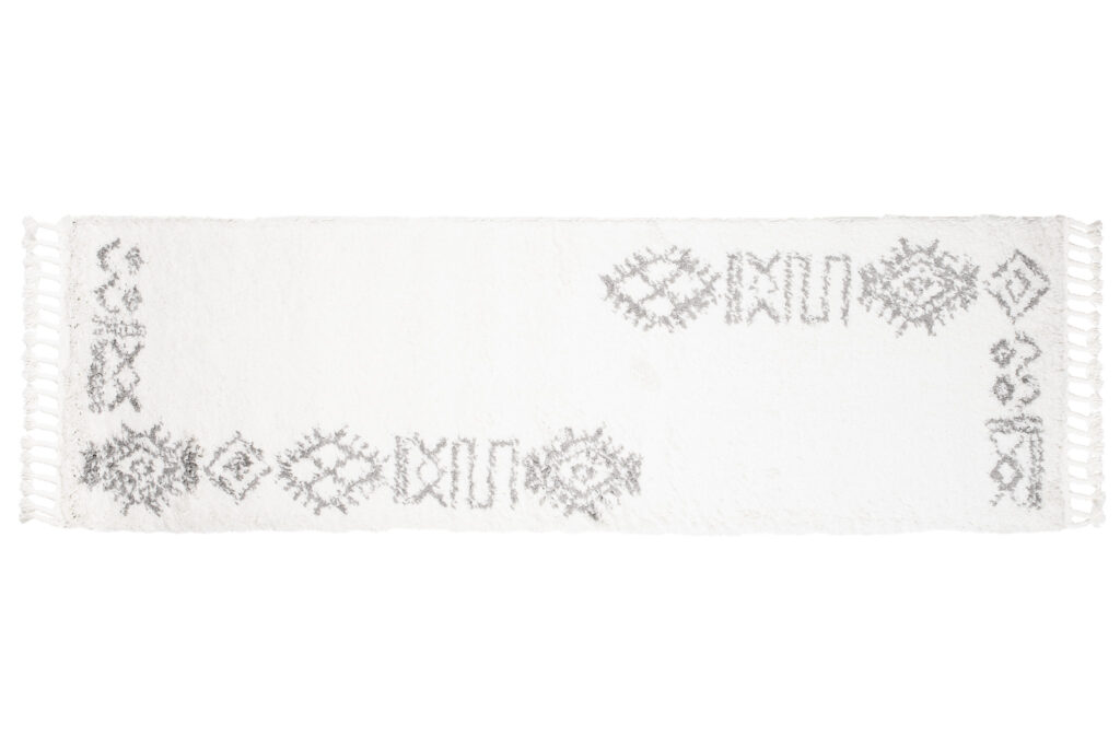 Tappeto Passatoia Boho con Frange Crema Etnico Shaggy