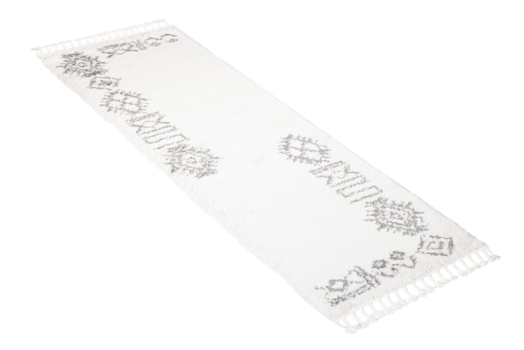 Tappeto Passatoia Boho con Frange Crema Etnico Shaggy