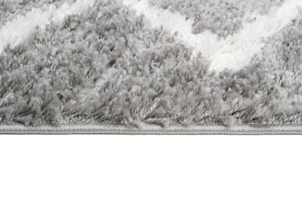 Tappeto Passatoia Boho con Frange Grigio ZigZag Shaggy