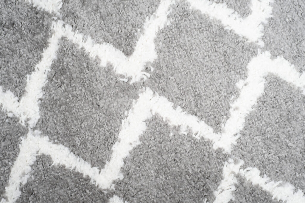 Tappeto Passatoia Boho con Frange Grigio ZigZag Shaggy