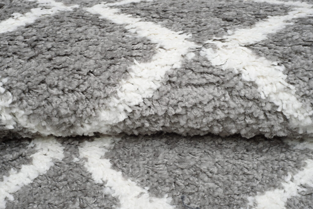 Tappeto Passatoia Boho con Frange Grigio ZigZag Shaggy