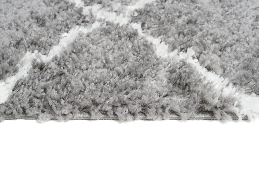 Tappeto Passatoia Boho con Frange Grigio Trellis Shaggy