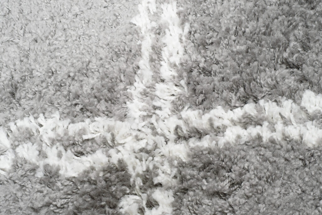Tappeto Passatoia Boho con Frange Grigio a Scacchi Shaggy