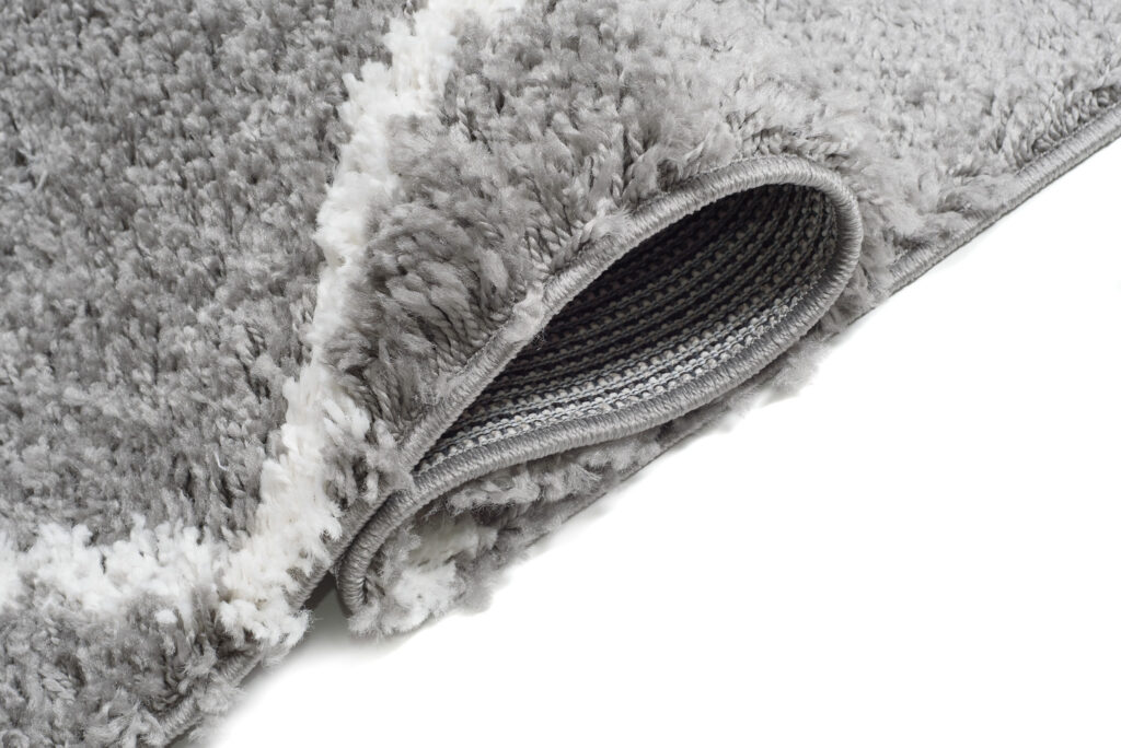 Tappeto Passatoia Boho con Frange Grigio Rombi Shaggy