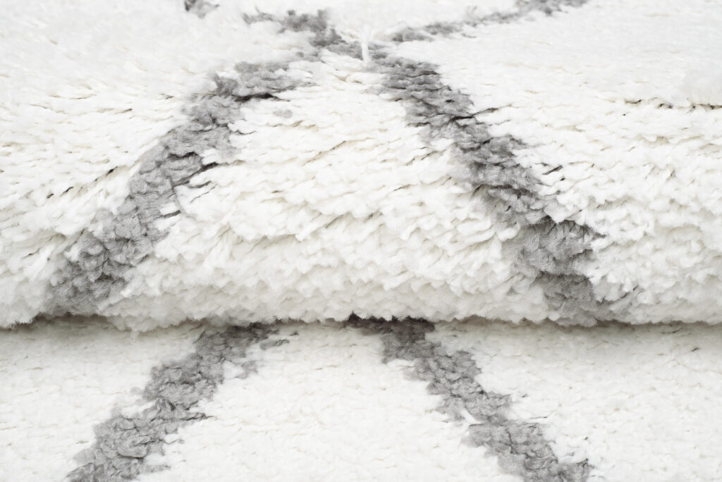 Tappeto Passatoia Boho con Frange Crema Rombi Shaggy