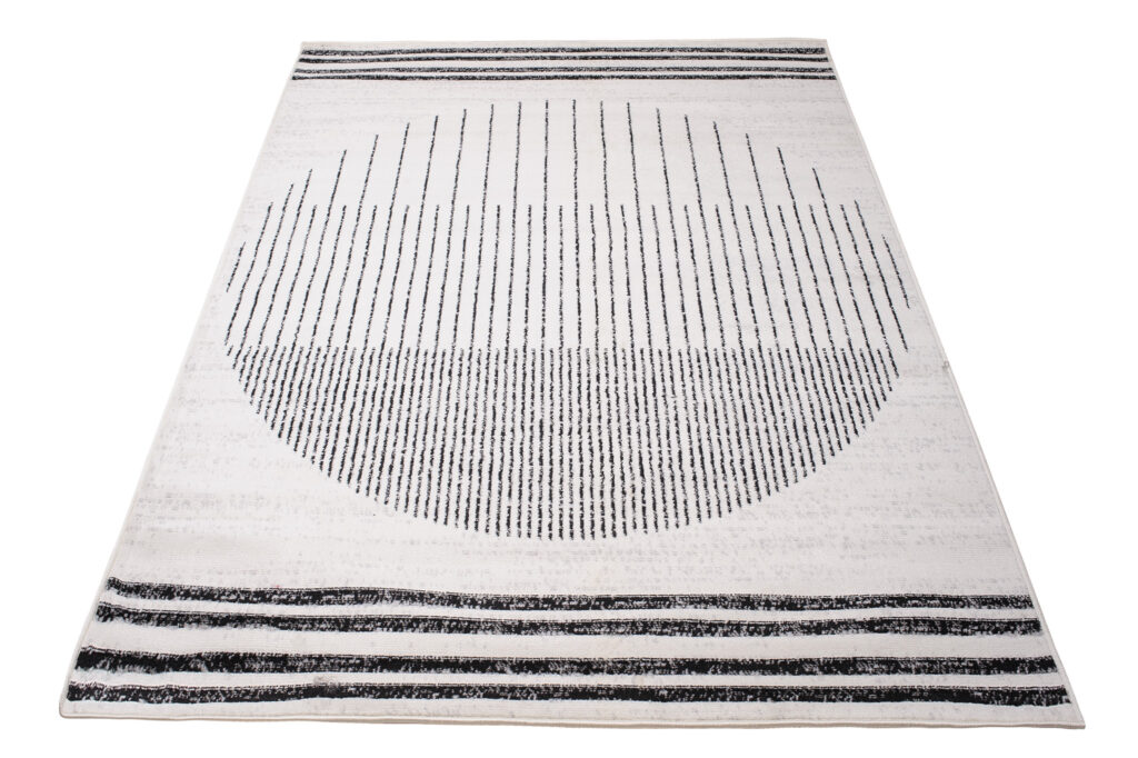 Tappeto Juno Crema Nero Cerchio Linee