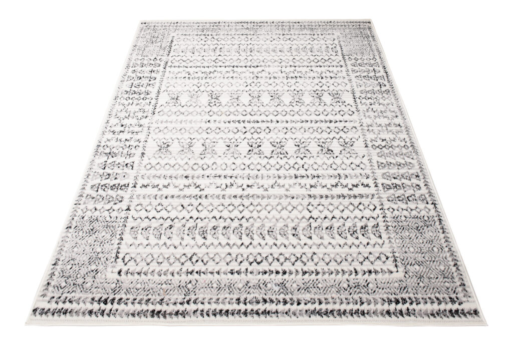 Tappeto Juno Crema Grigio Etnico Cornice