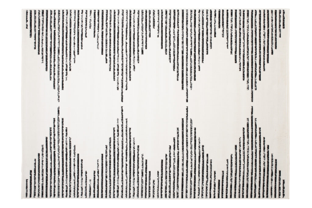 Tappeto Juno Cream Nero Linee Rombi