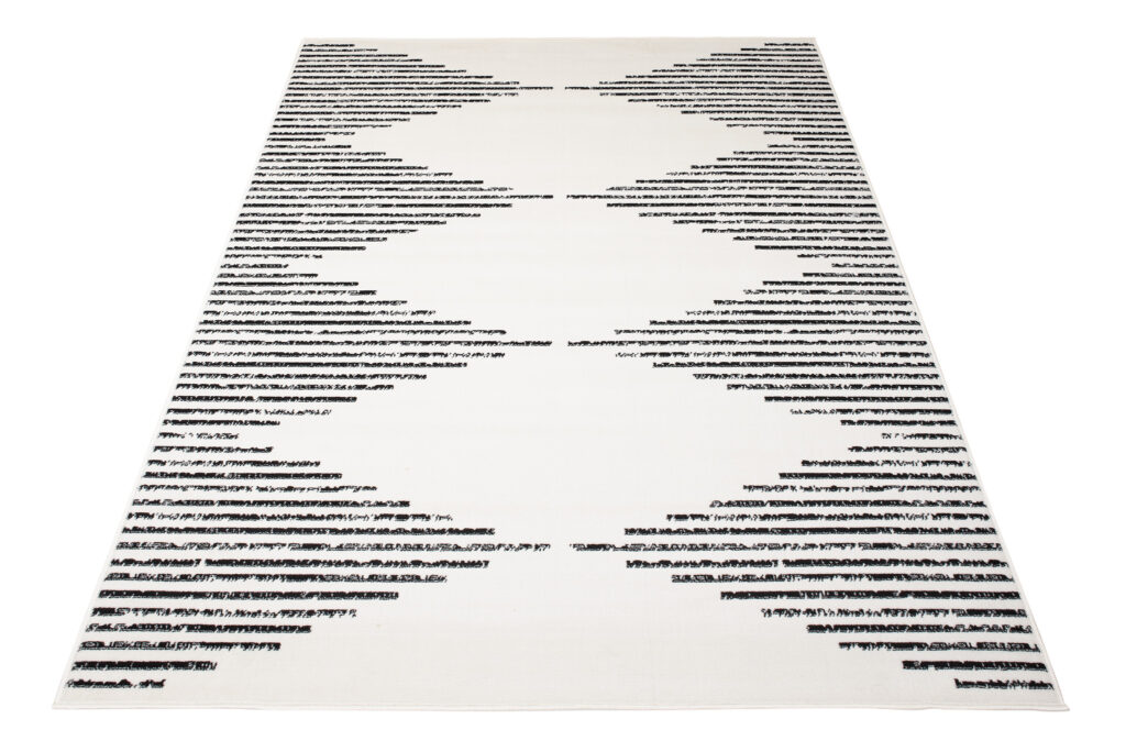 Tappeto Juno Cream Nero Linee Rombi