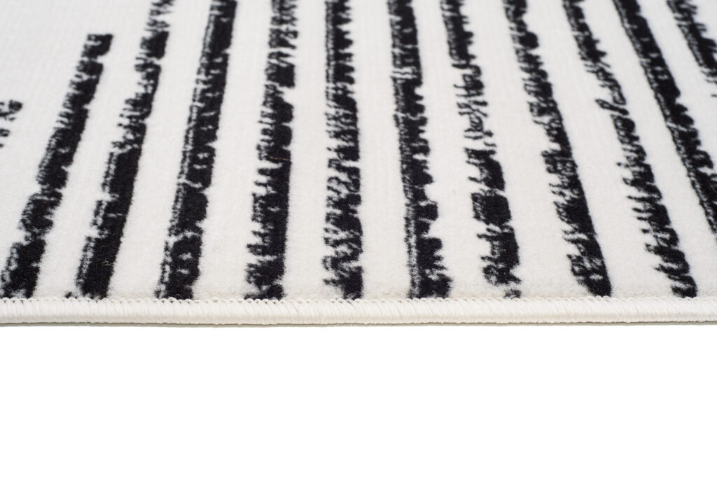 Tappeto Juno Cream Nero Linee Rombi
