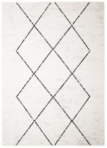 Tappeto Juno Cream Nero Geometrico Rombi