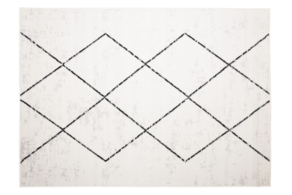 Tappeto Juno Cream Nero Geometrico Rombi