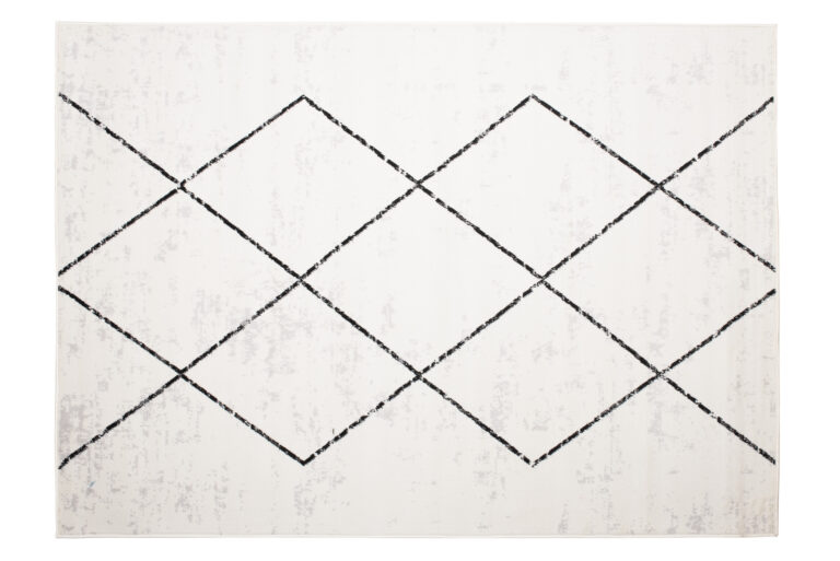 Tappeto Juno Cream Nero Geometrico Rombi