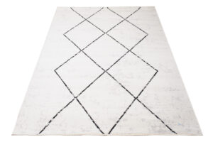 Tappeto Juno Cream Nero Geometrico Rombi