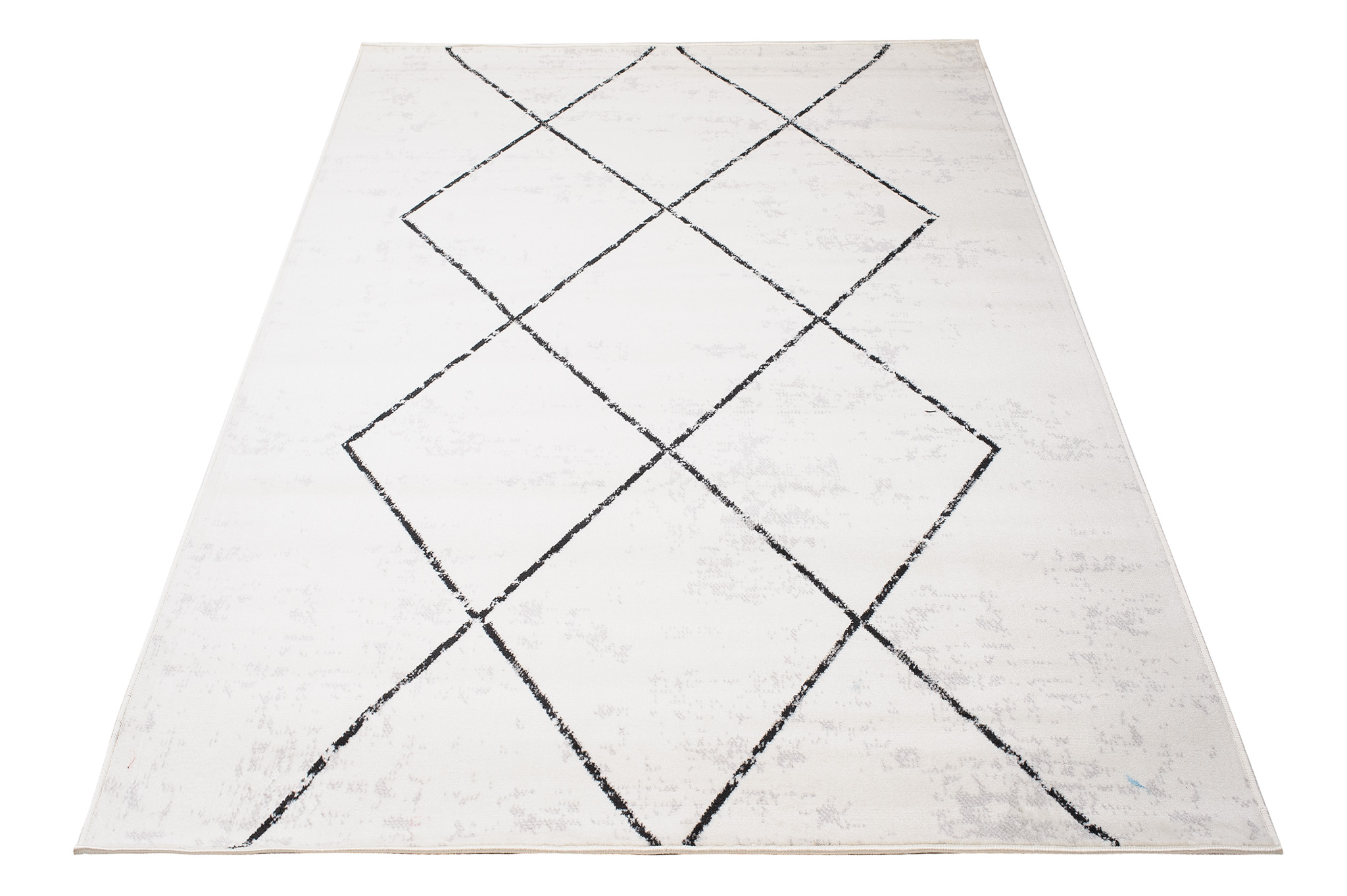 Tappeto Juno Cream Nero Geometrico Rombi