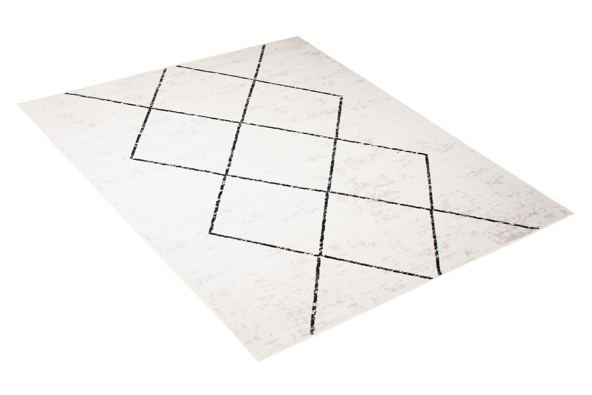 Tappeto Juno Cream Nero Geometrico Rombi