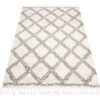 Tappeto Boho con Frange Crema a Scacchiera Shaggy