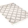 Tappeto Boho con Frange Crema a Scacchiera Shaggy